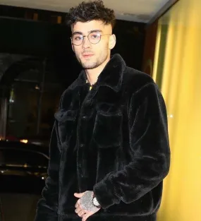 Zayn malik Black Furr Jacket