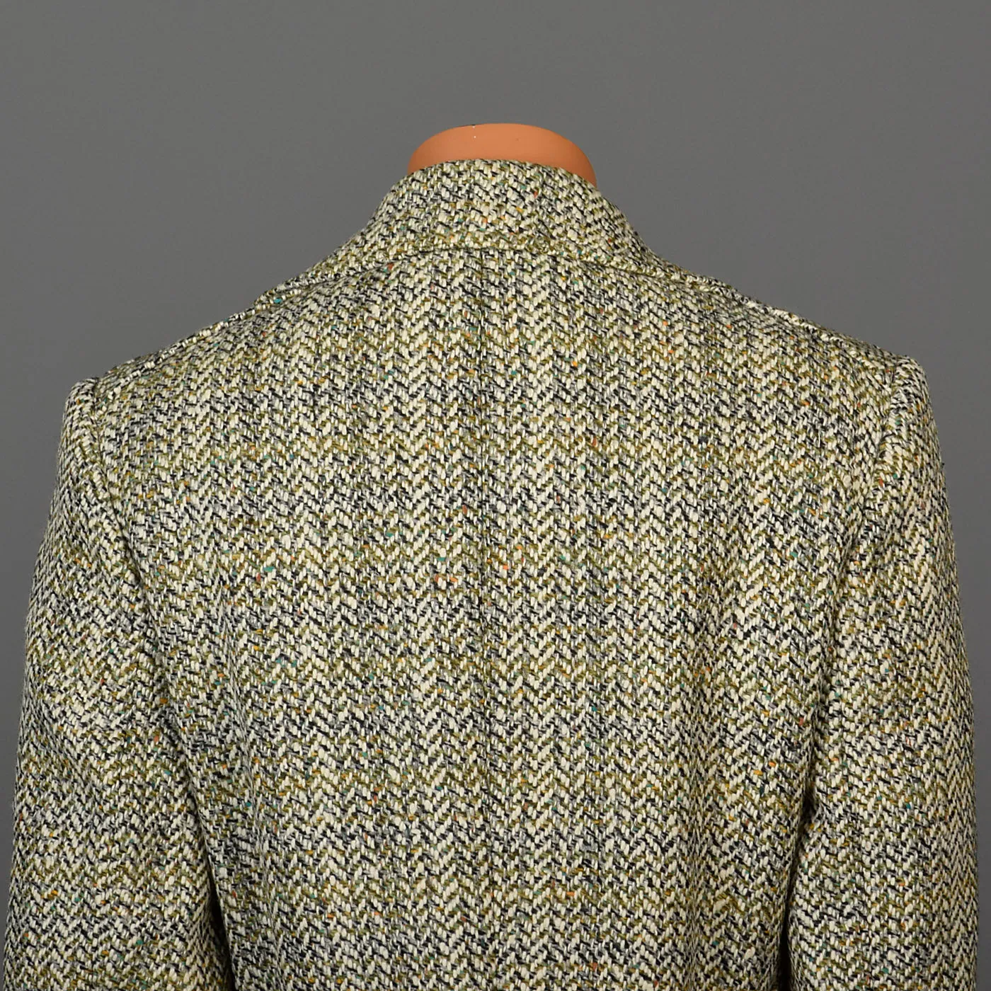 1970s Men's Cortafiel Tweed Overcoat, Double Breasted with a Belted Back