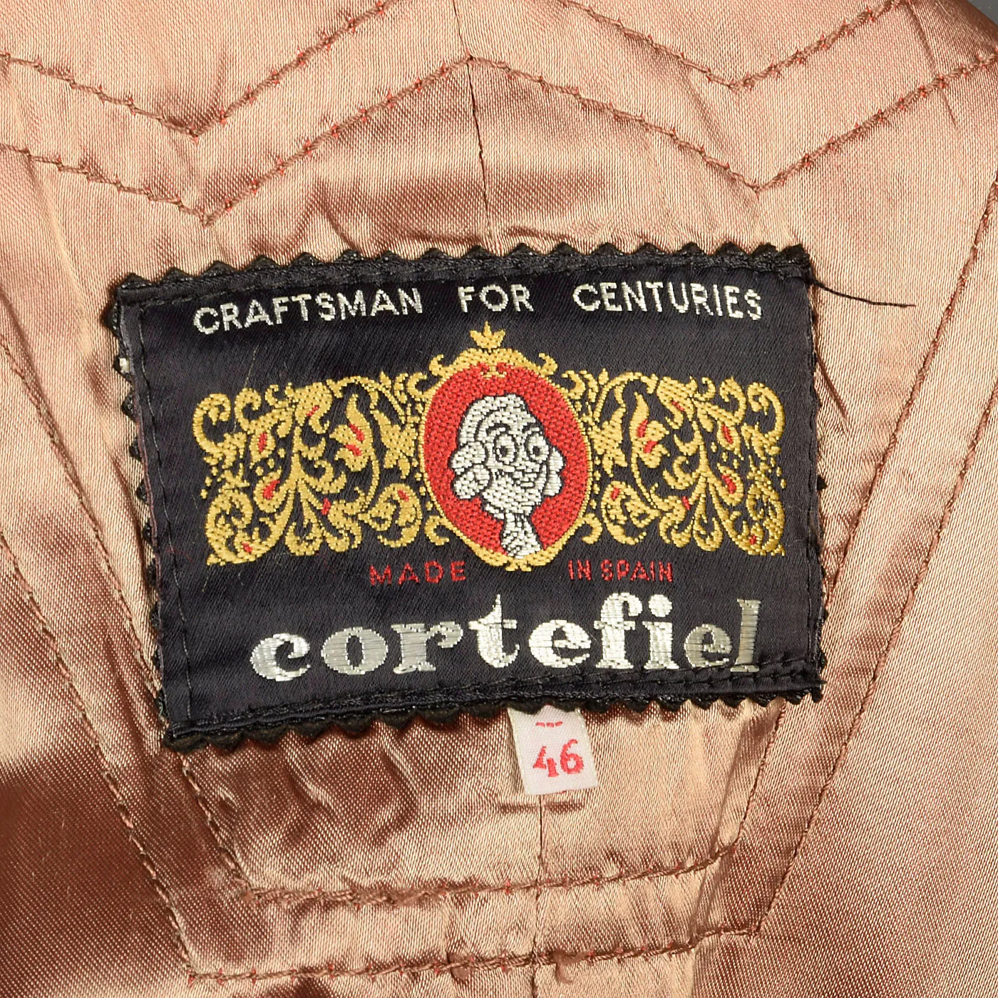 1970s Men's Cortafiel Tweed Overcoat, Double Breasted with a Belted Back