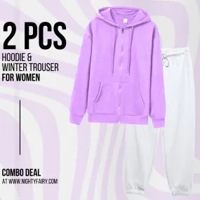 2 Pcs Premium Zipper Hoodie & Trouser Combo (1055)