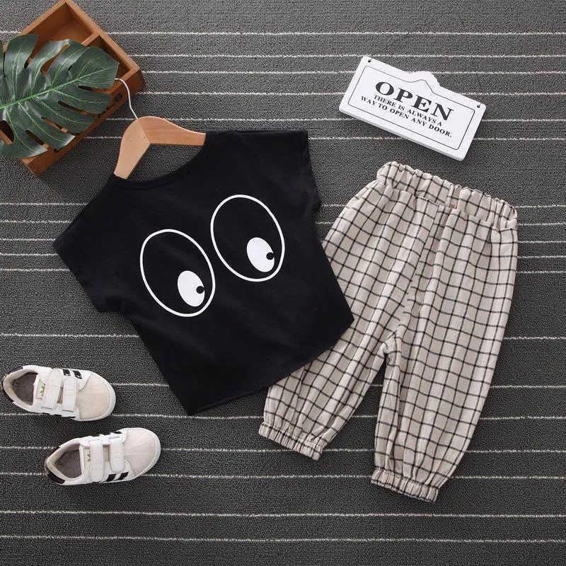 2pcs Fashion Design Print T-shirt and Pants