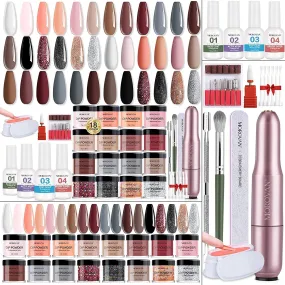 54-Piece Dip Powder Nail Starter Kit: 18 Colors & Electric Nail Drill for Perfect Nails