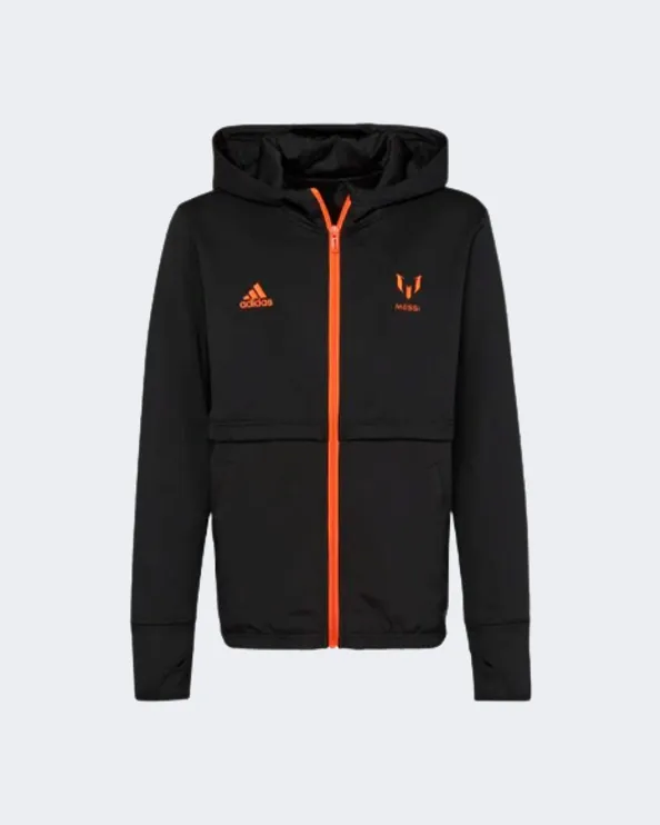 Adidas Messi Full-Zip Boys Training Hoody Black/Orange Hg6770