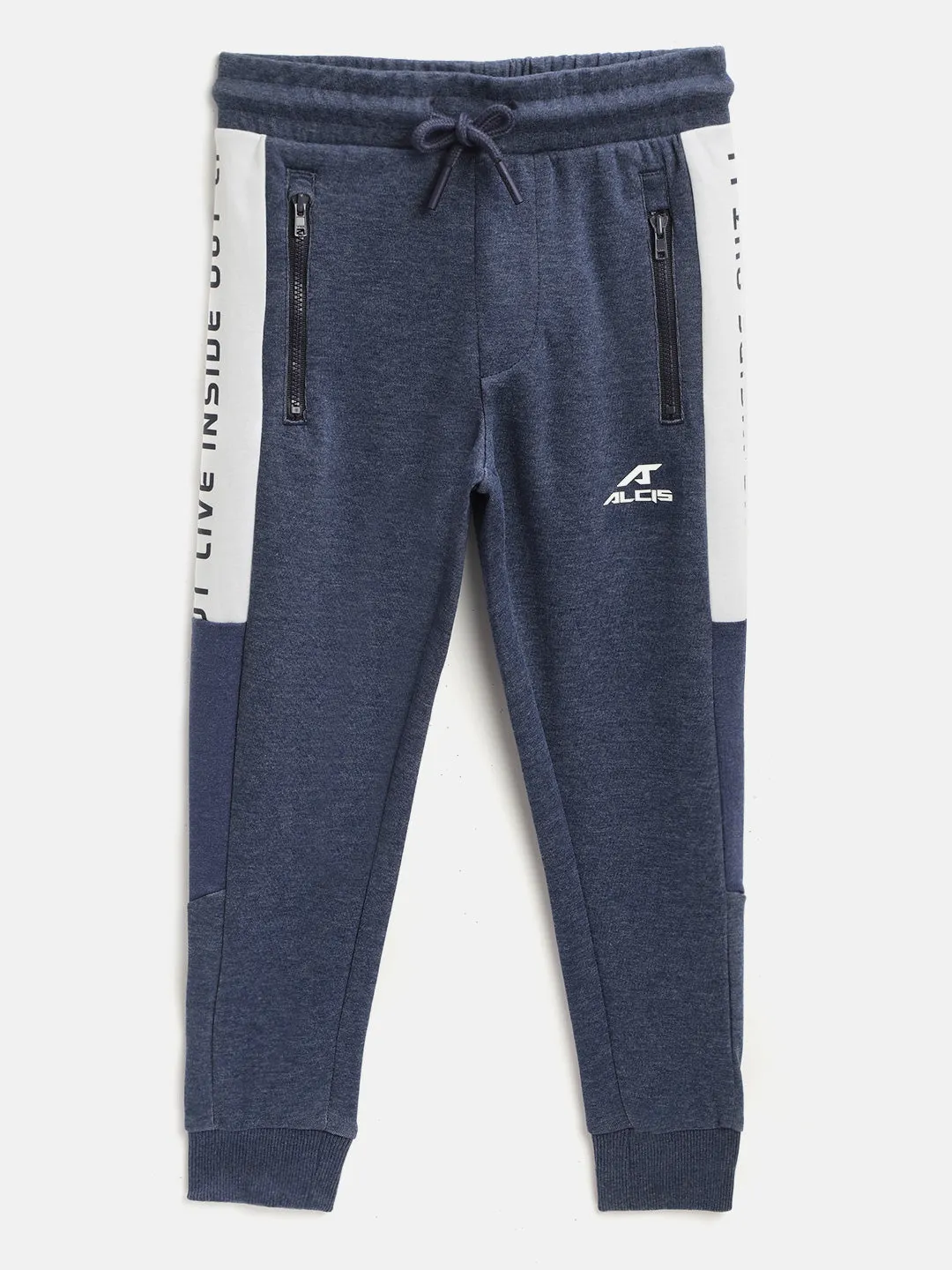 Alcis Boys Blue & White Printed Detail Joggers