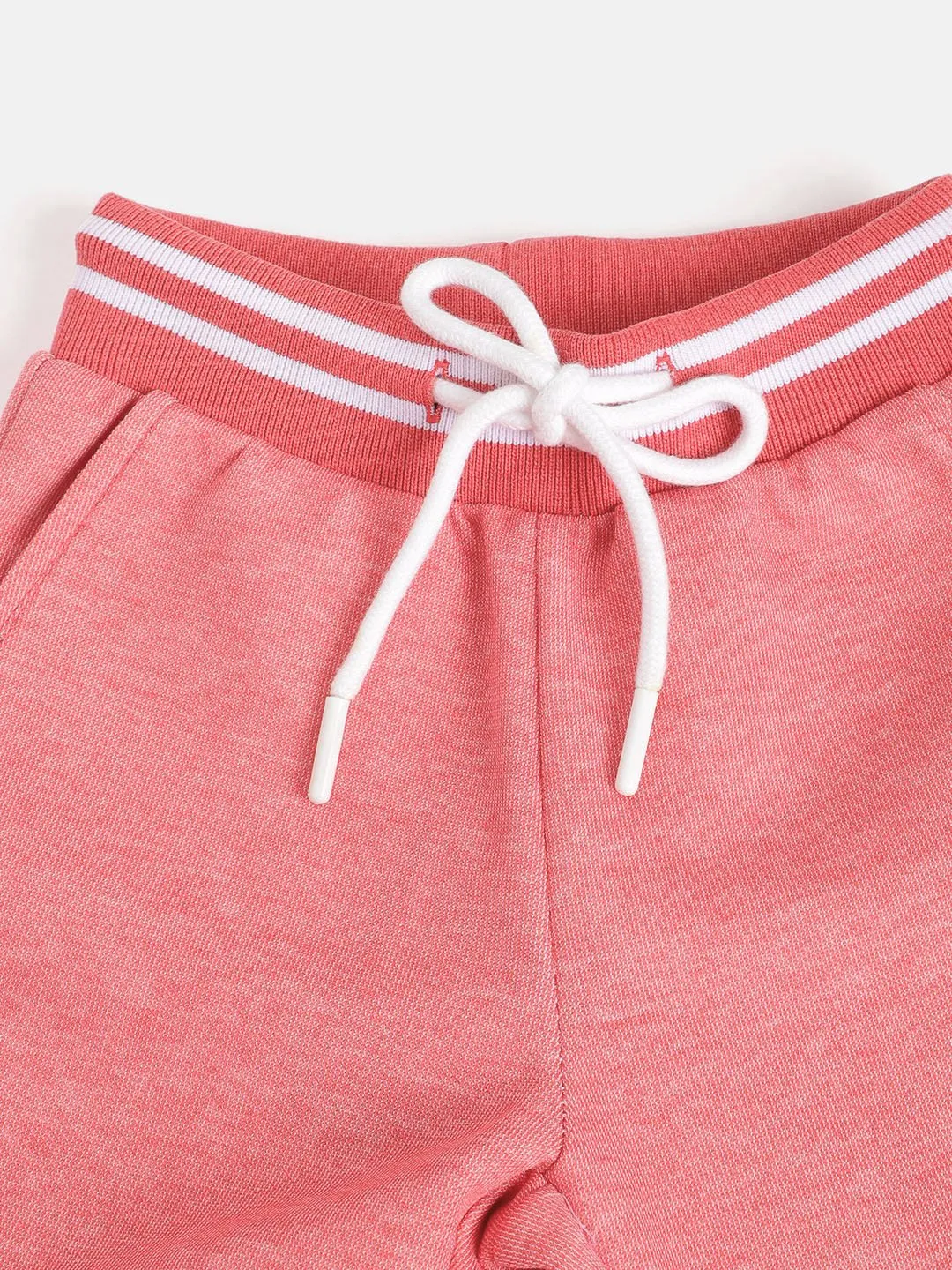 Alcis Girls Coral Pink Solid Joggers