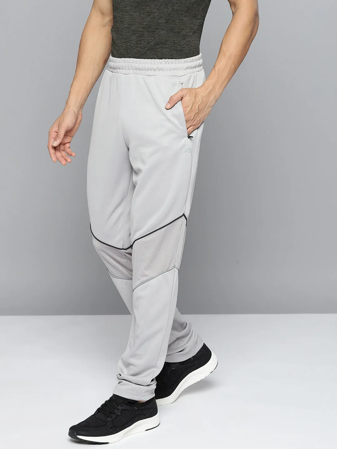 Alcis Men Grey Slim-Fit Training Track Pants