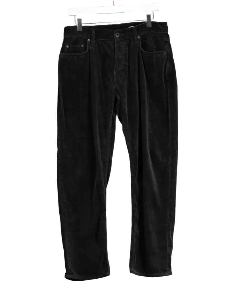 All Saints Black Dean Corduroy Cropped Slim Jeans W30