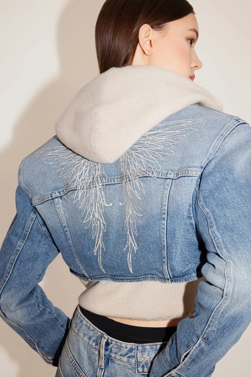 Angel Collection Vintage Cropped Denim Jacket