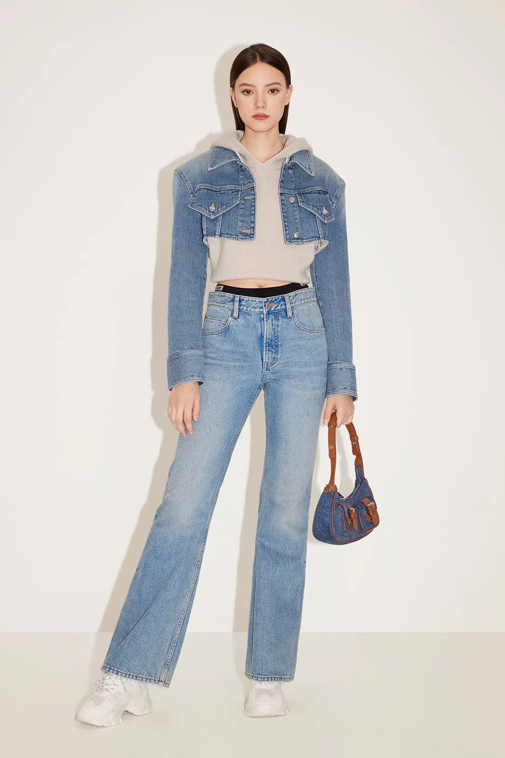 Angel Collection Vintage Cropped Denim Jacket