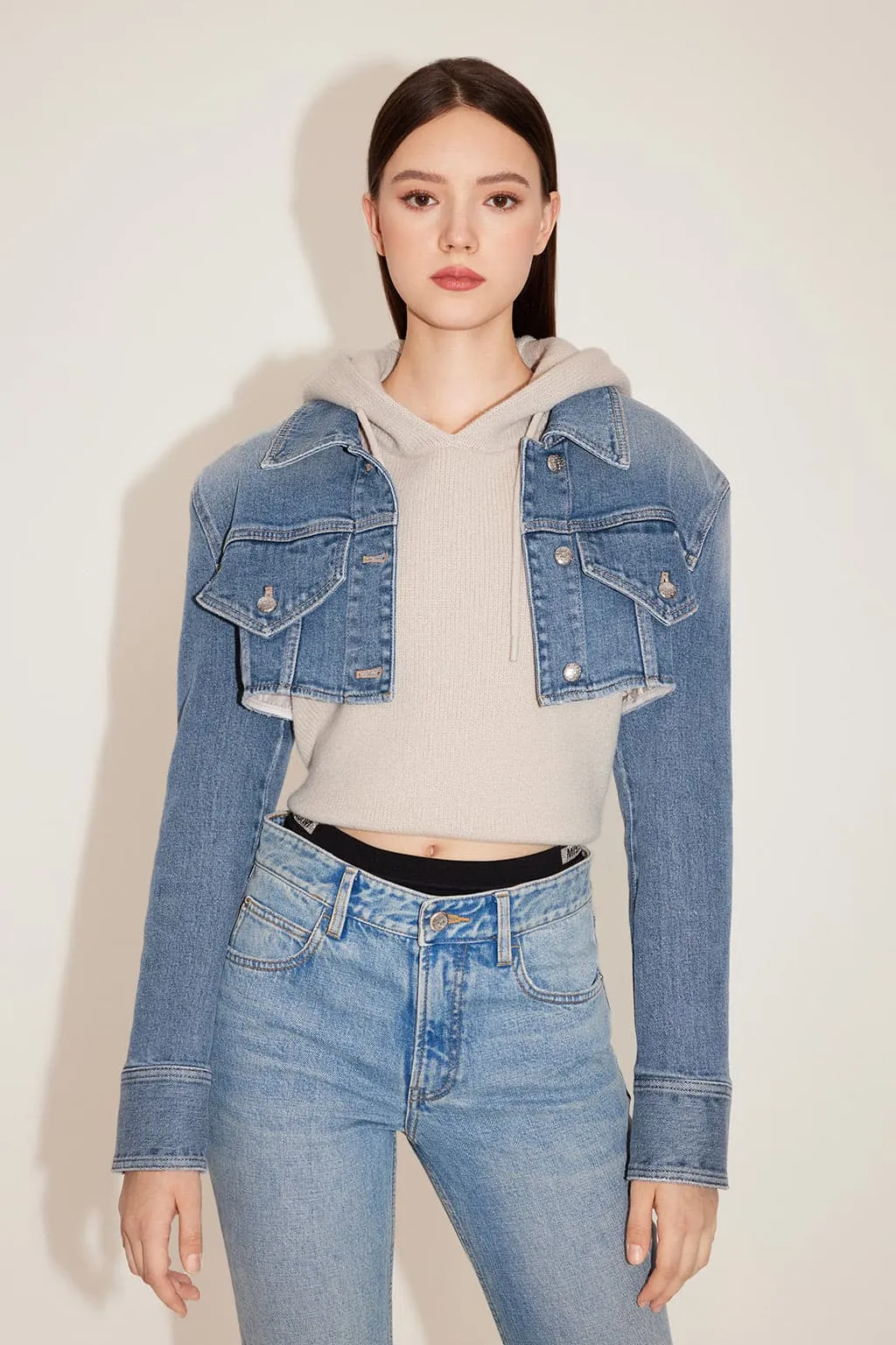 Angel Collection Vintage Cropped Denim Jacket