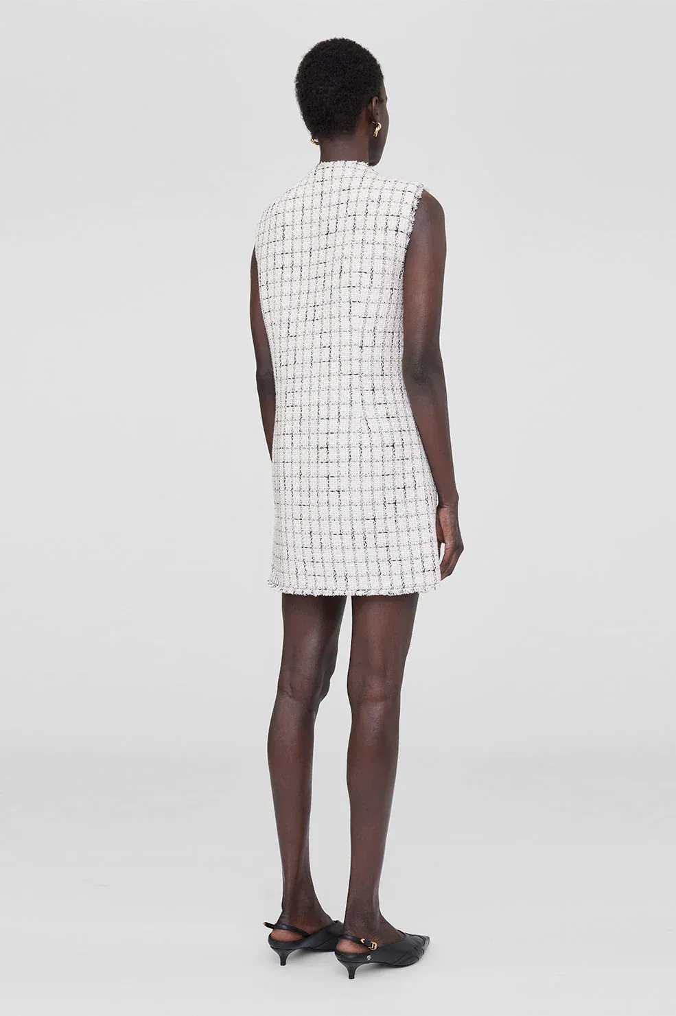 Anine Bing - Janet Dress White Plaid in Black/White