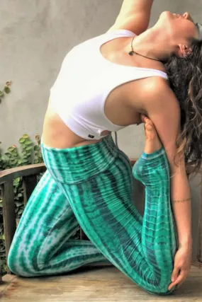 Aqua Tie Dye Yoga Pants