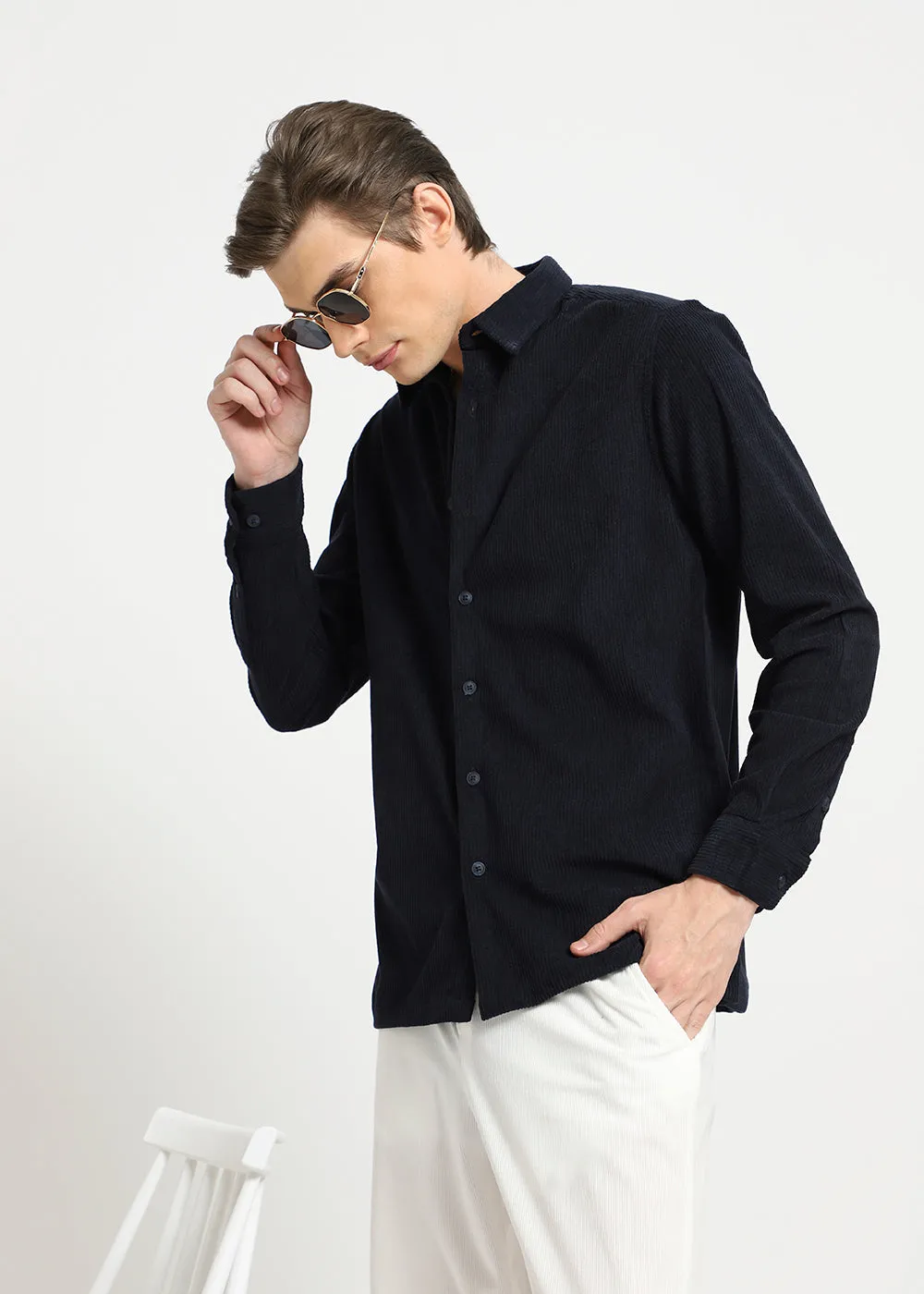 Arona Blue Corduroy Shirt