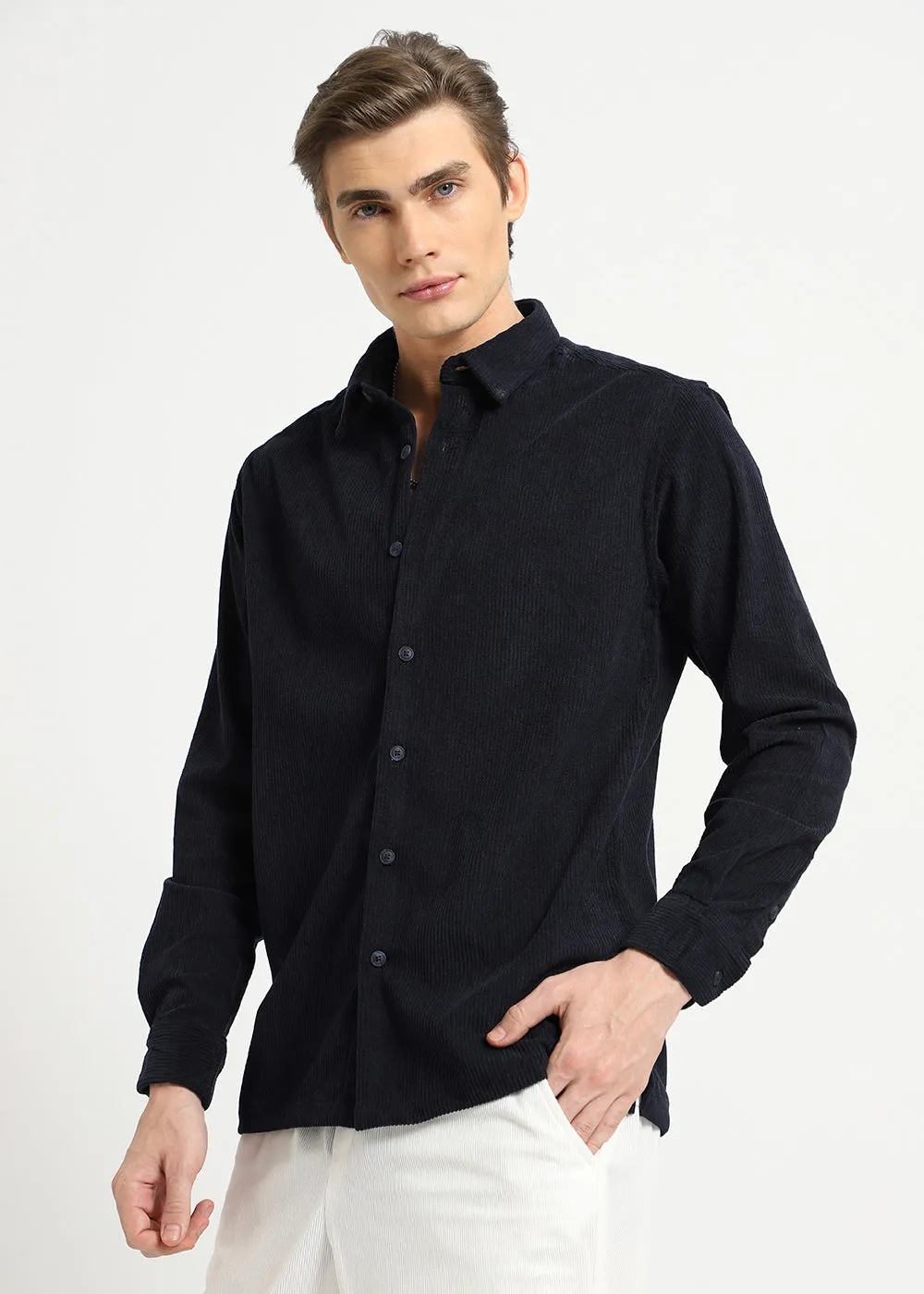 Arona Blue Corduroy Shirt