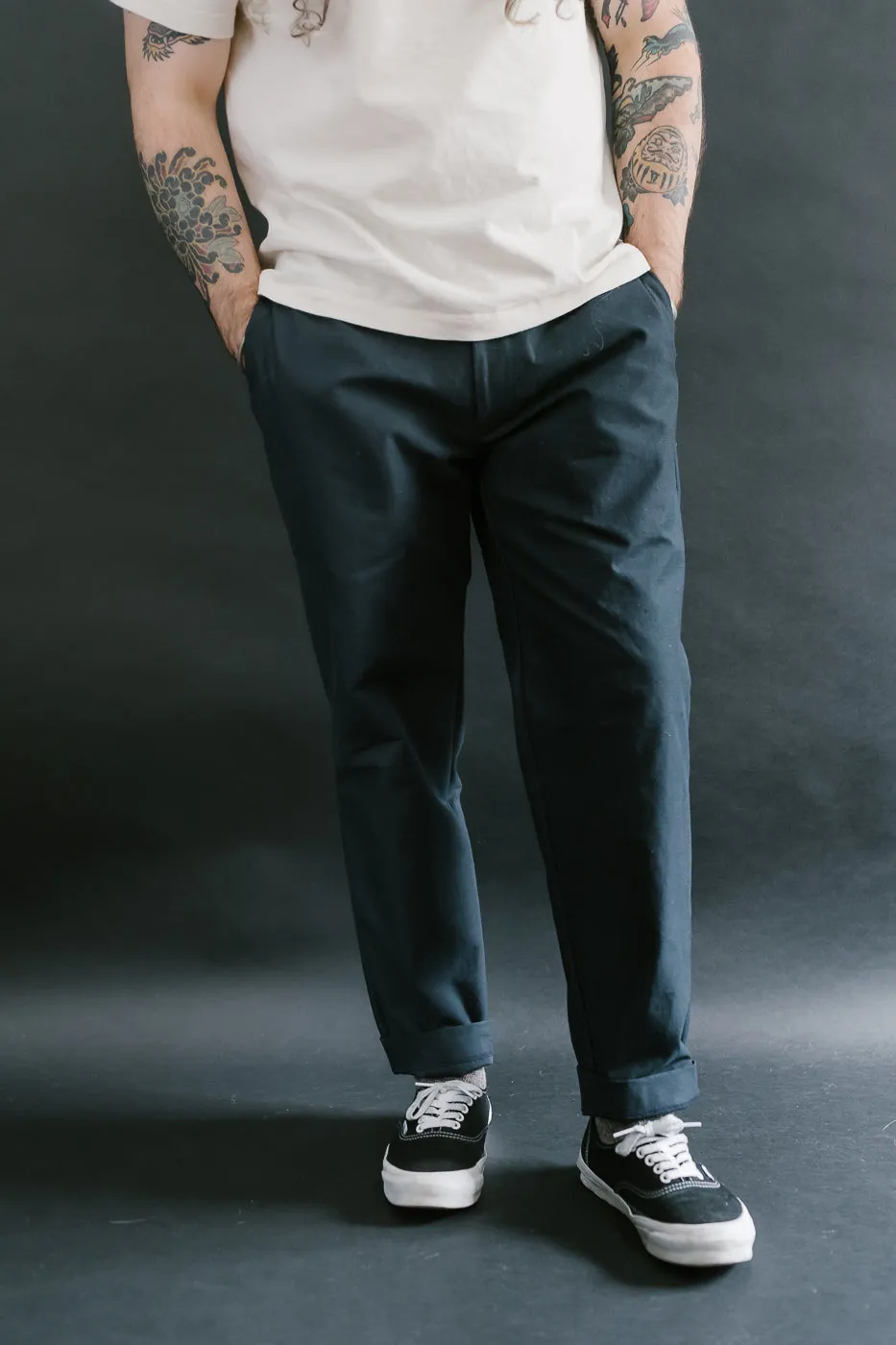 Back Nep Trousers - 171 Dark Navy