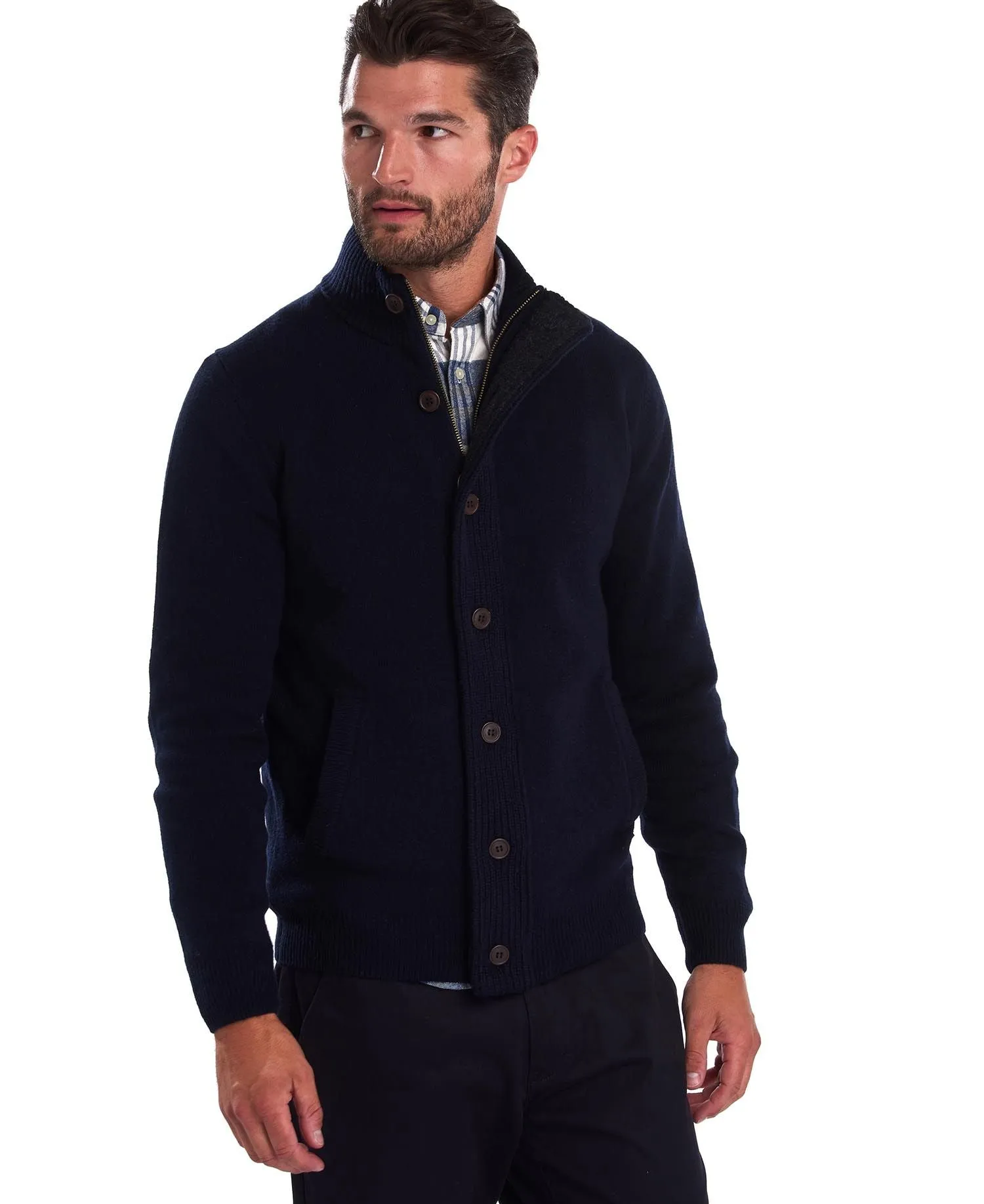 Barbour - Patch Zip Thru Sweater, Navy