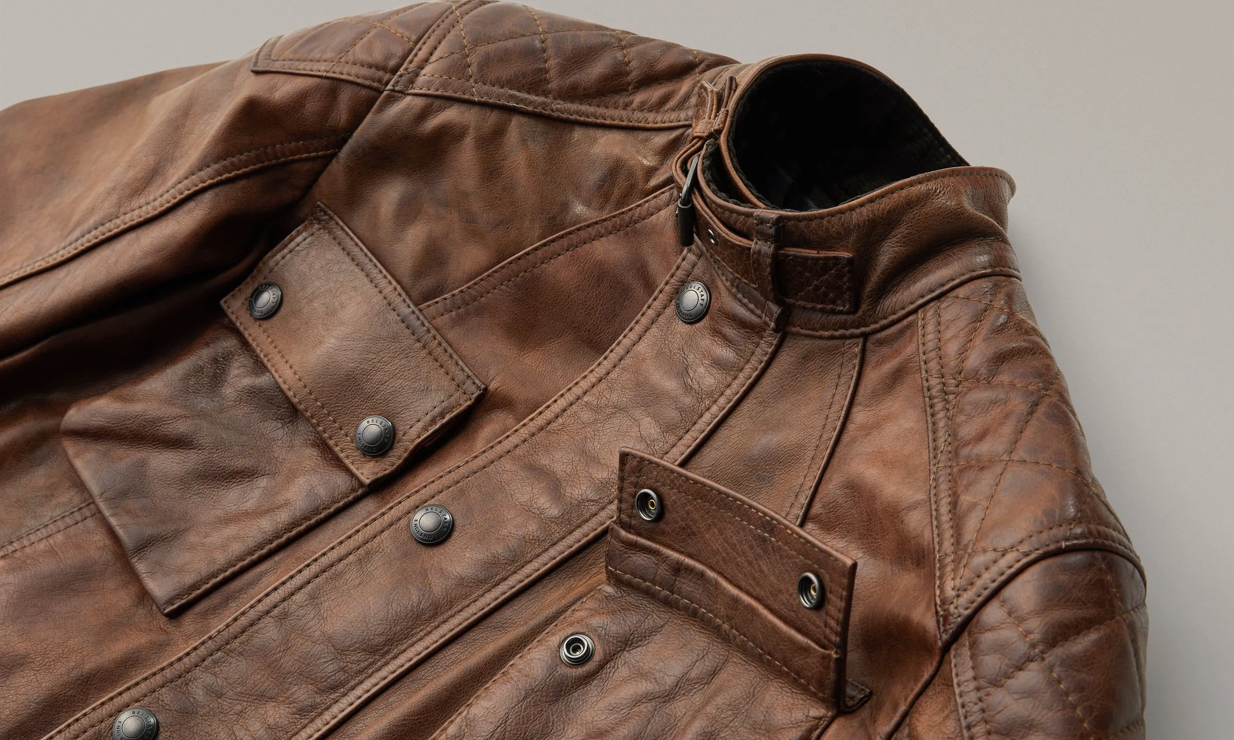 Belstaff Turner Men's Leather Jacket - Burnt Cuero