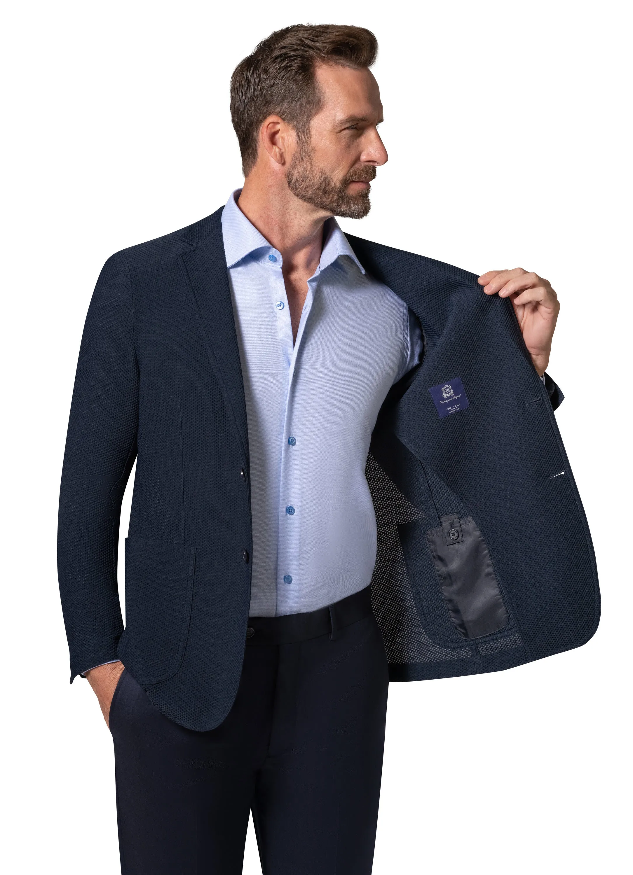 Berragamo Elegant Wool Sport Coat Slim Fit - Navy