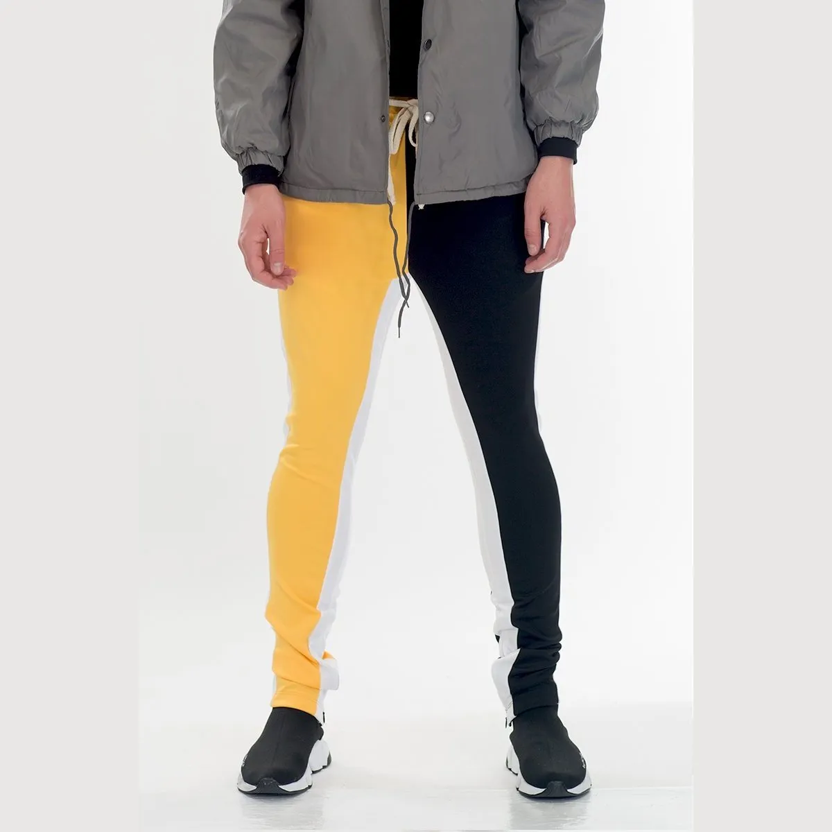 Black & Yellow Slice Track Pants