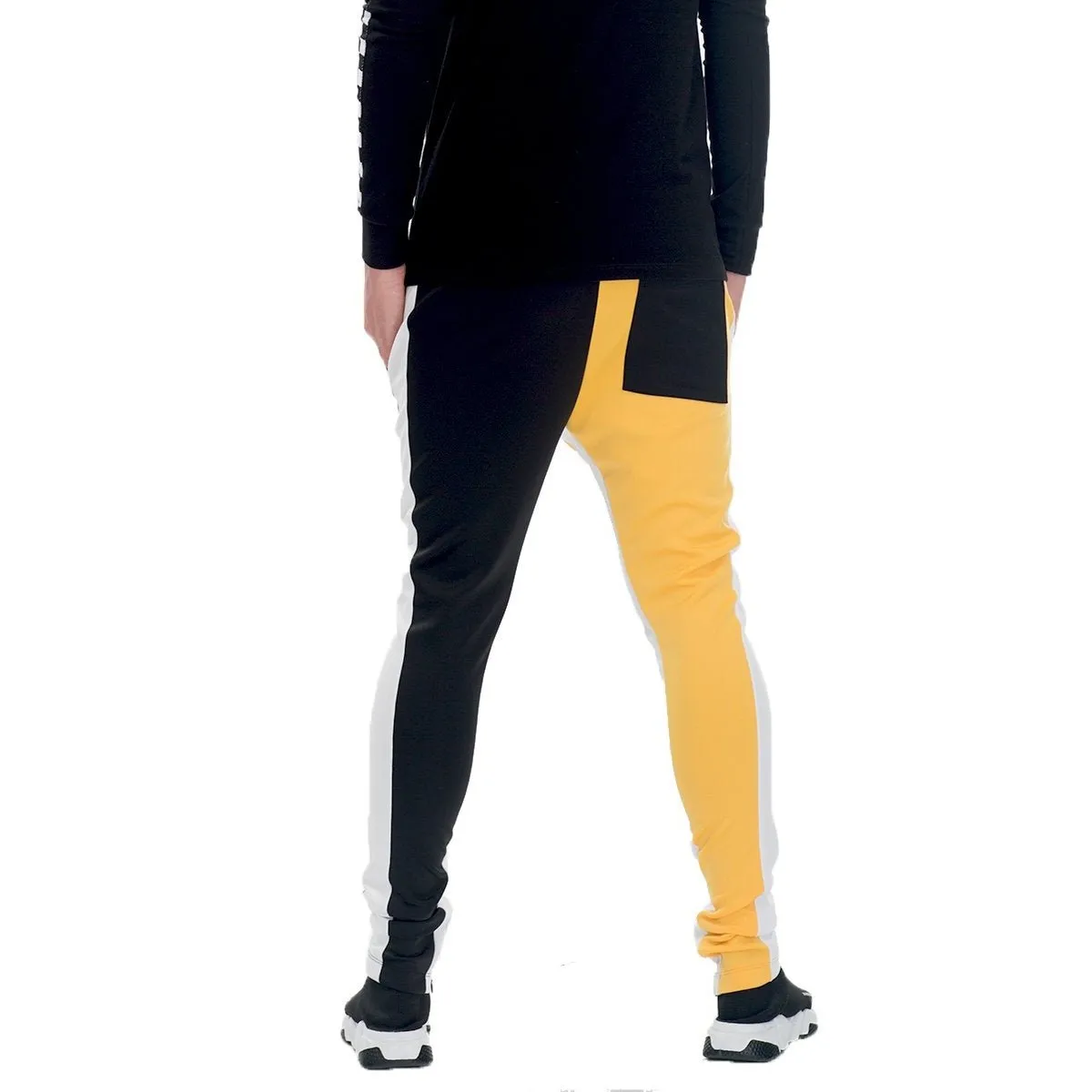 Black & Yellow Slice Track Pants