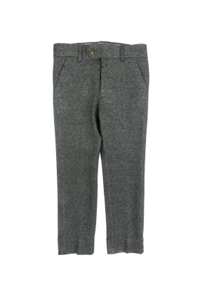 Black Micro Plaid Stretchy Suit Pant