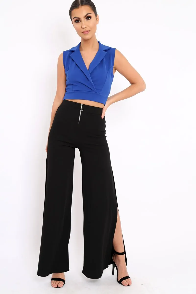 Blue Cropped Blazer - Achsah