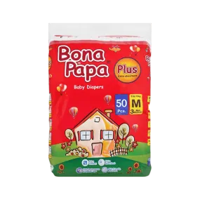 BONA PAPA PLUS BABY DIAPERS MEDIUM 3 5-10 KG 50PCS