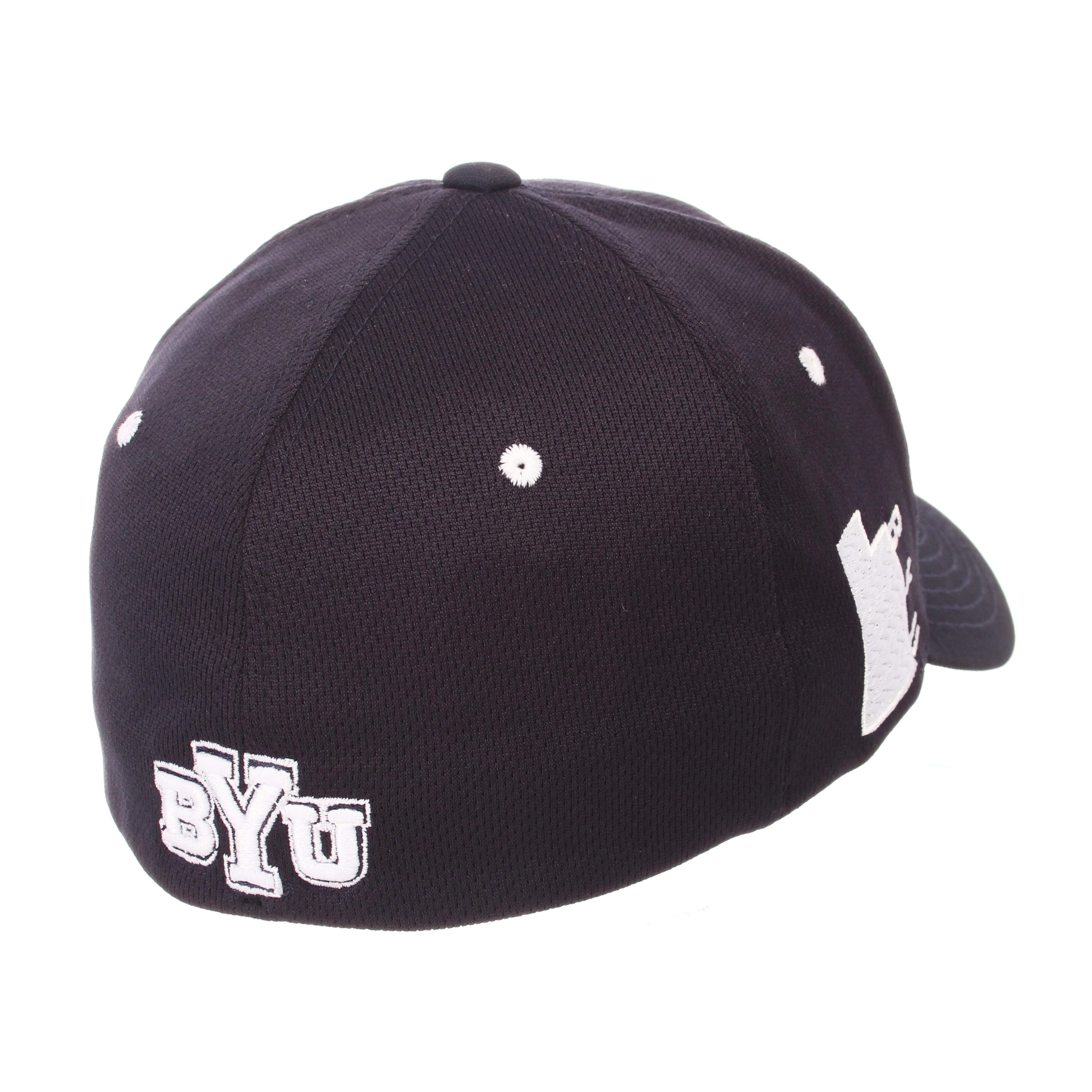 BYU Cougars Zephyr Dark Navy "Rambler" Structured Stretch Fit Hat Cap (M/L)