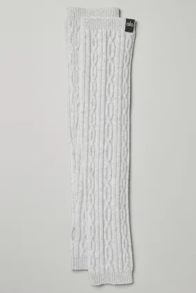 Cable Knit Arm Warmers - Athletic Heather Grey