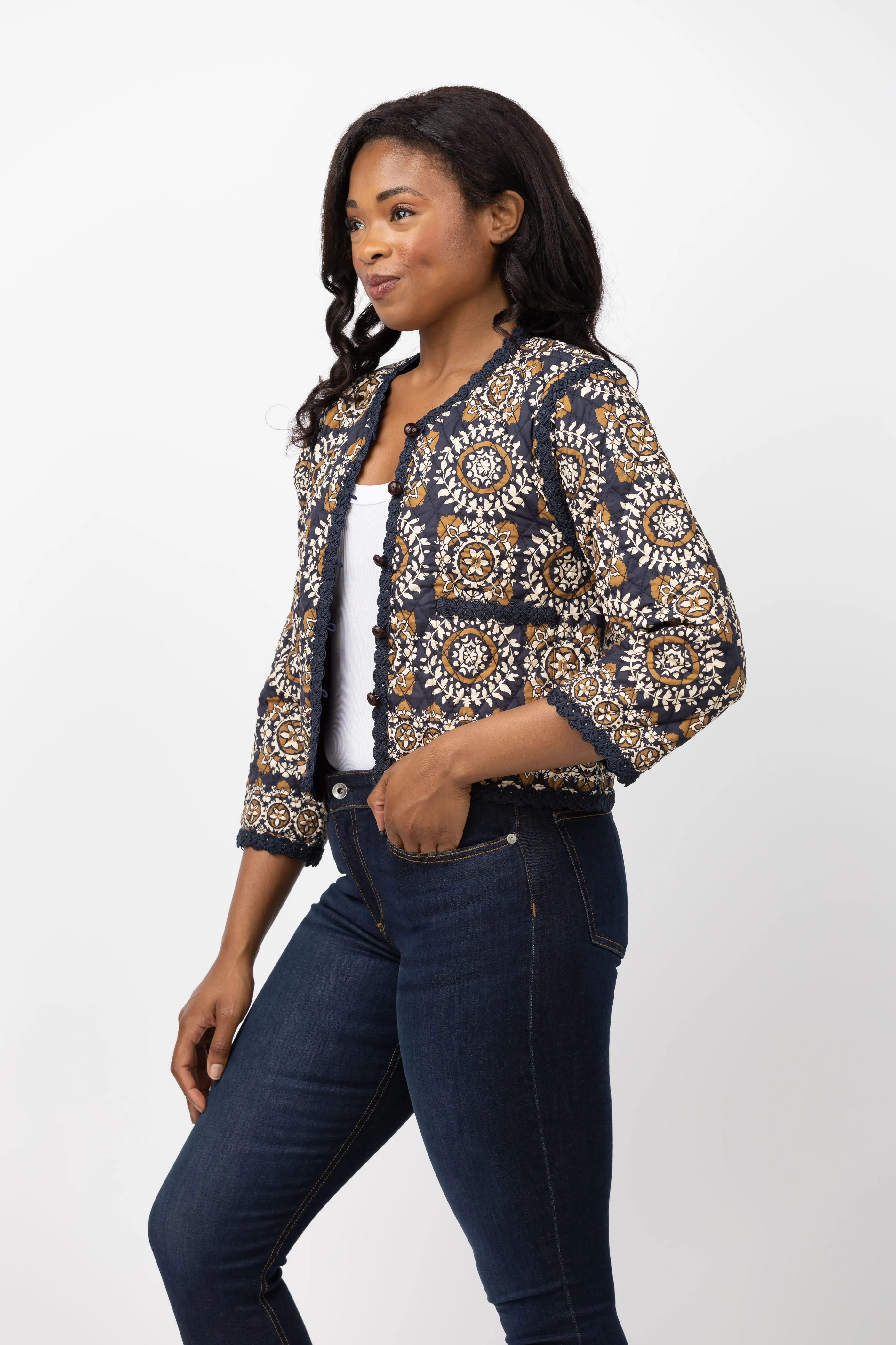 Cara Cara Marissa Jacket in Blue Medium Tile