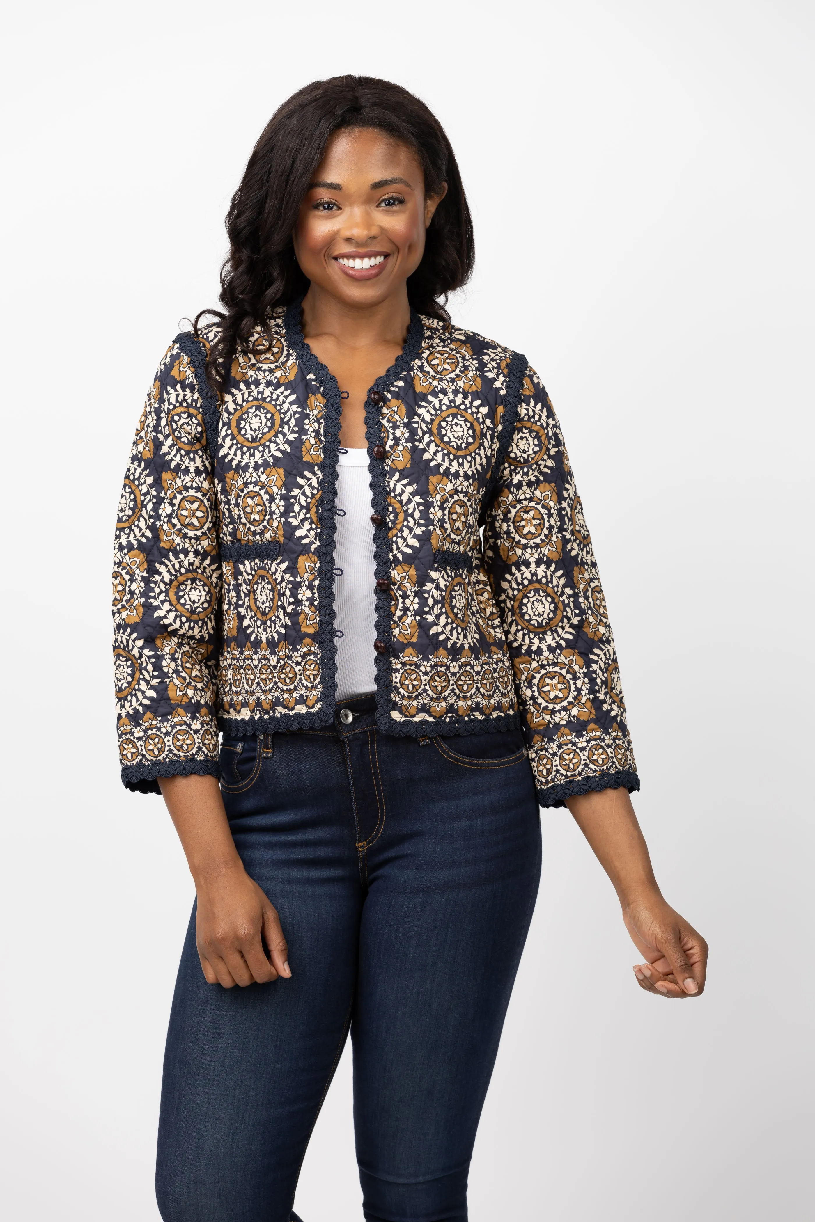 Cara Cara Marissa Jacket in Blue Medium Tile