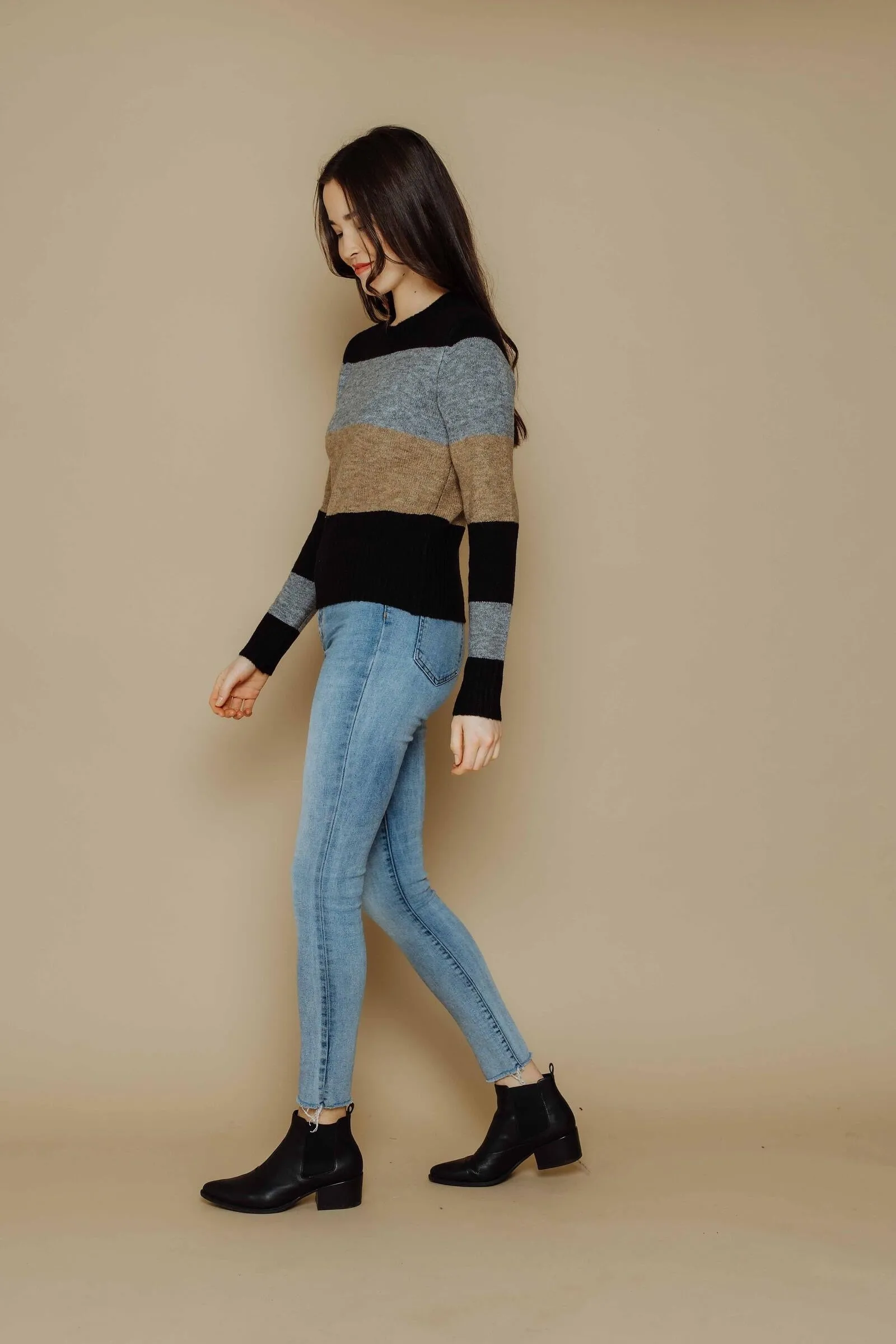 Cara Shrunken Crew Neck Sweater