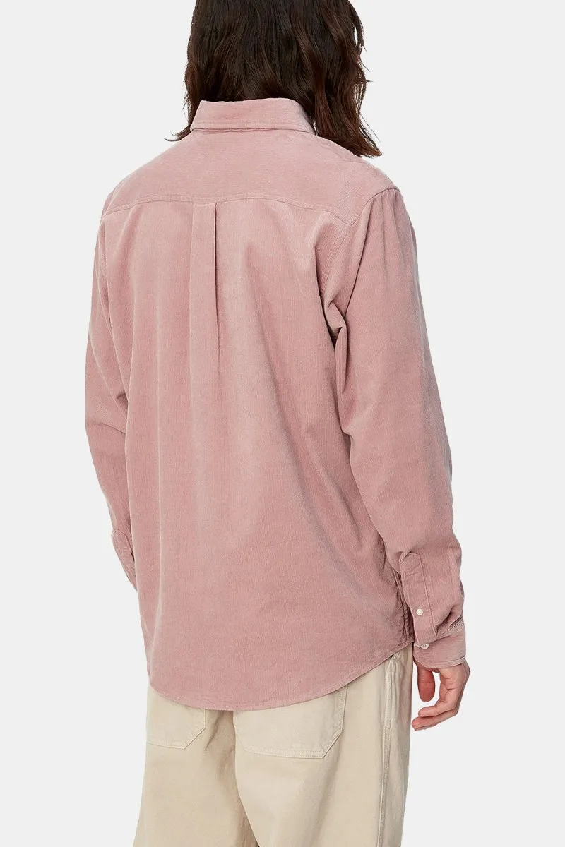 Carhartt WIP Madison Cord Long Sleeve Shirt (Glassy Pink/Wax)