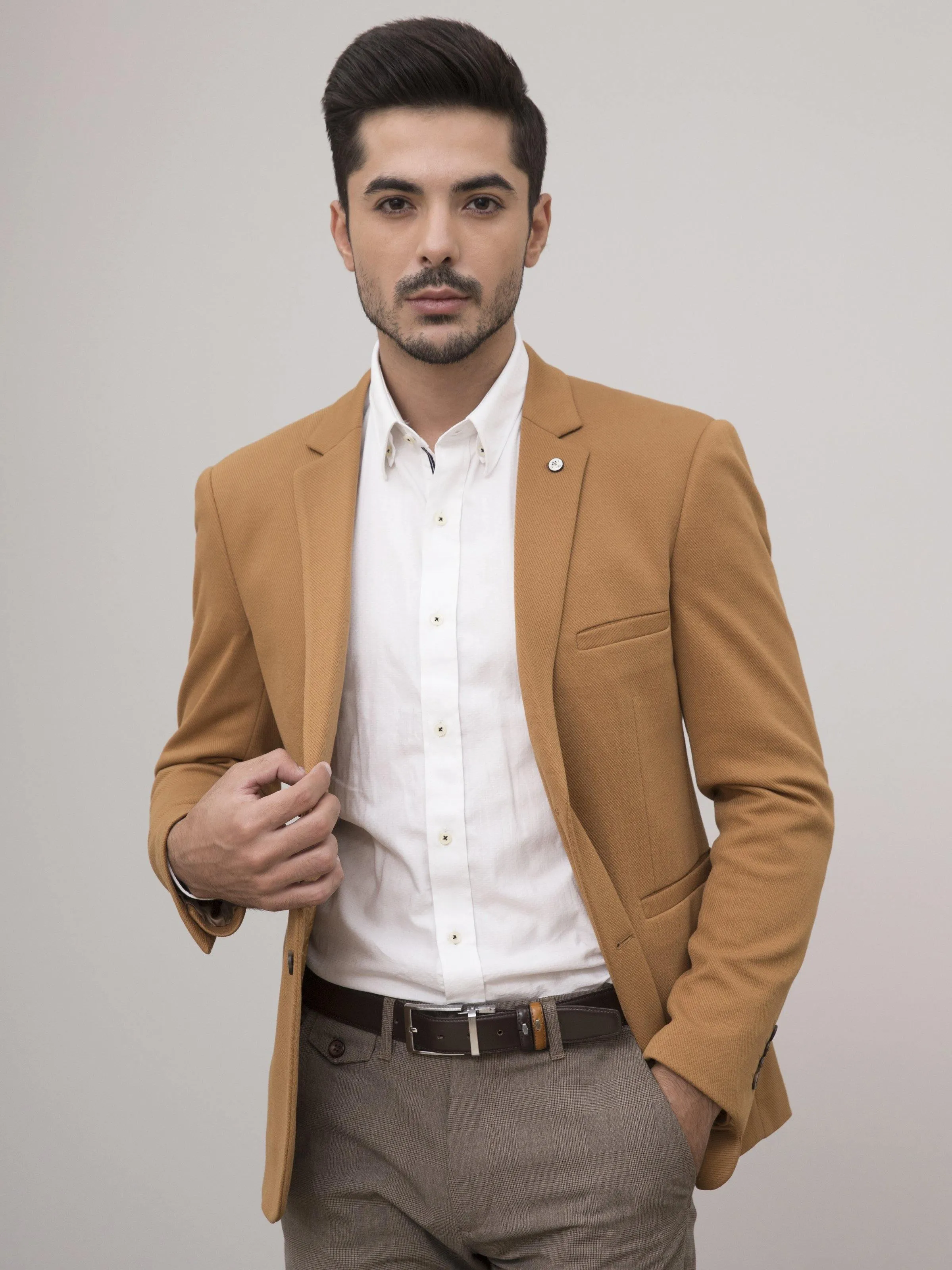 CASUAL COAT SLIM FIT CAMEL