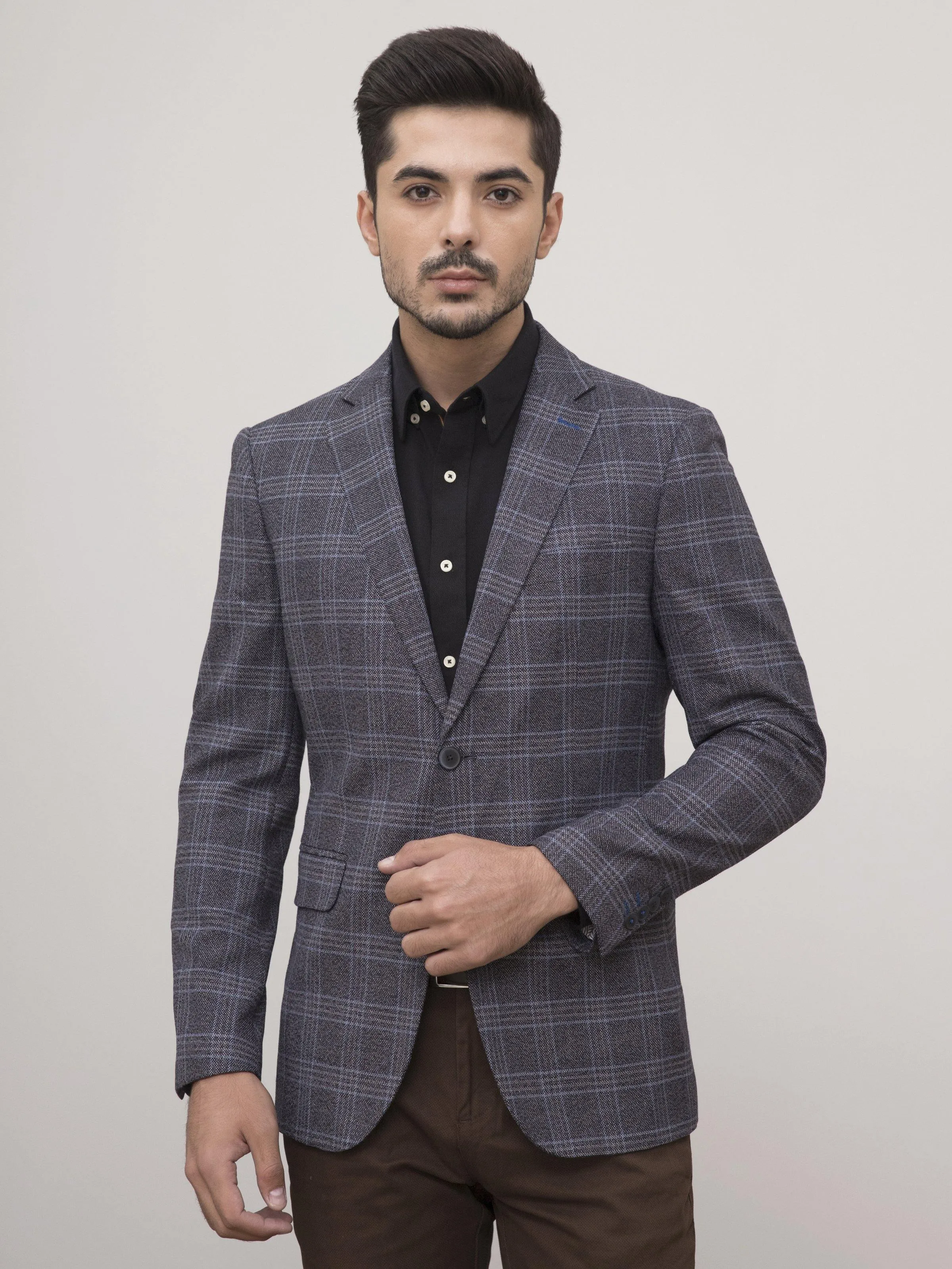 CASUAL COAT SLIM FIT GREY BLACK