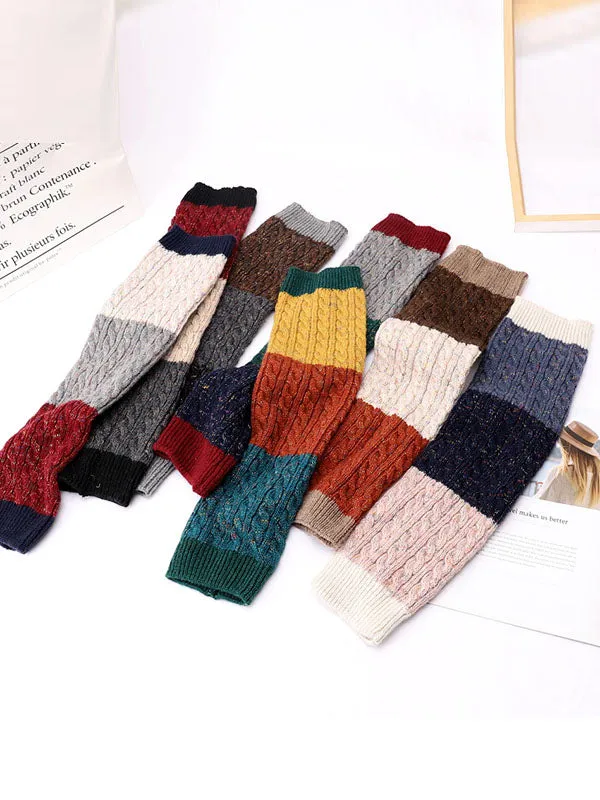 Casual Keep Warm Contrast Color Leg Warmers Accessories