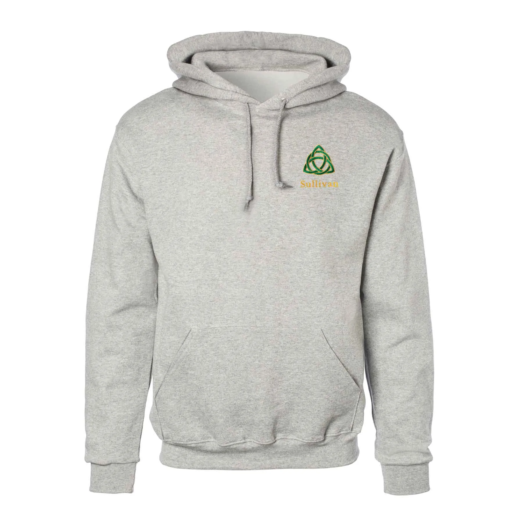 Celtic Trinity Knot Embroidered Personalized Hoodie- Gray