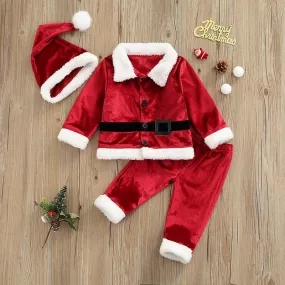 Christmas clothing set winter warm thicken Santa Claus long-sleeved jacket   pants   hat costumes