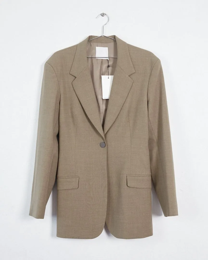 Christopher Esber 'redux contour' blazer & 'double belted' trouser suit (set), khaki, 12