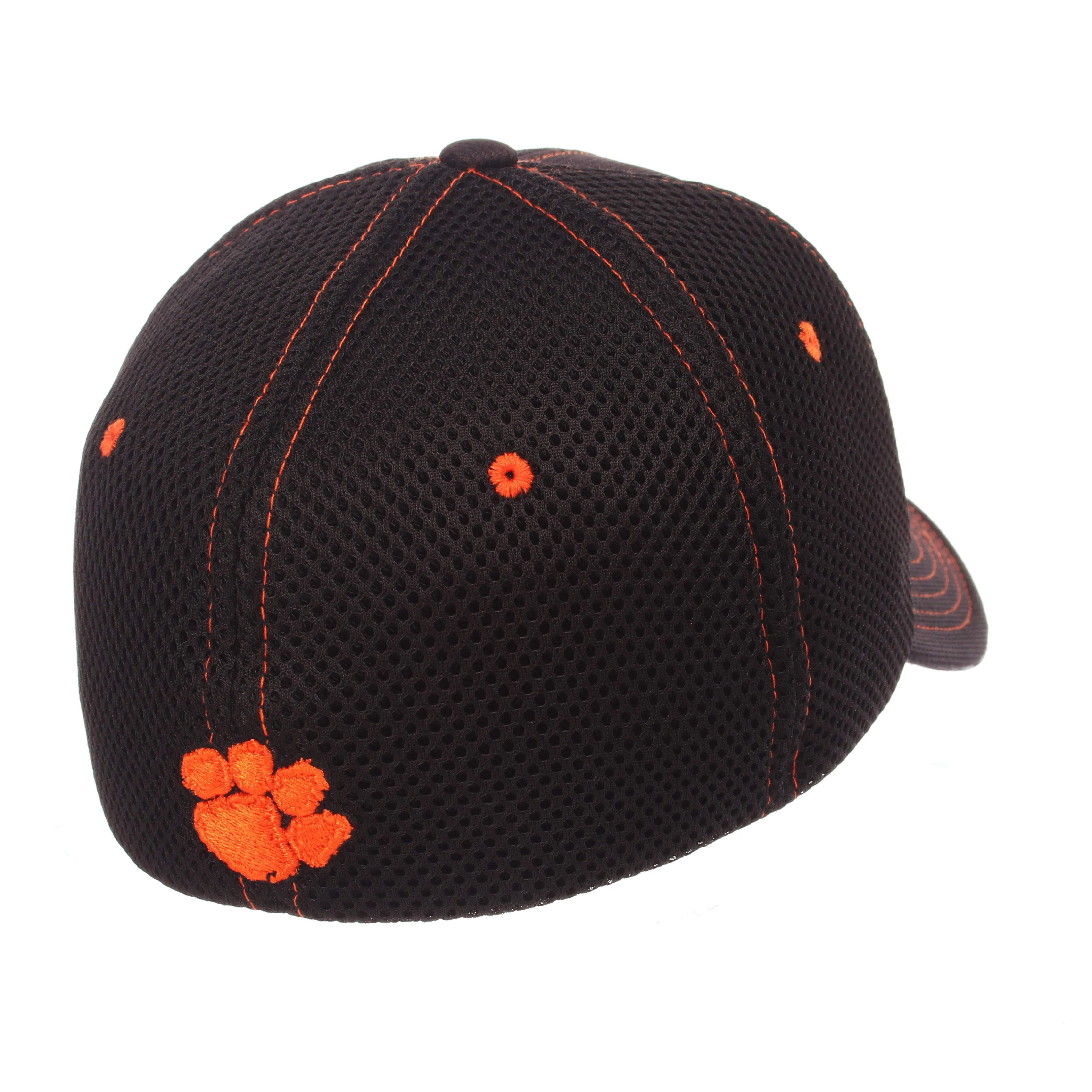 Clemson Tigers Zephyr Black "Undertaker" Mesh Stretch Fit Hat Cap (M/L)