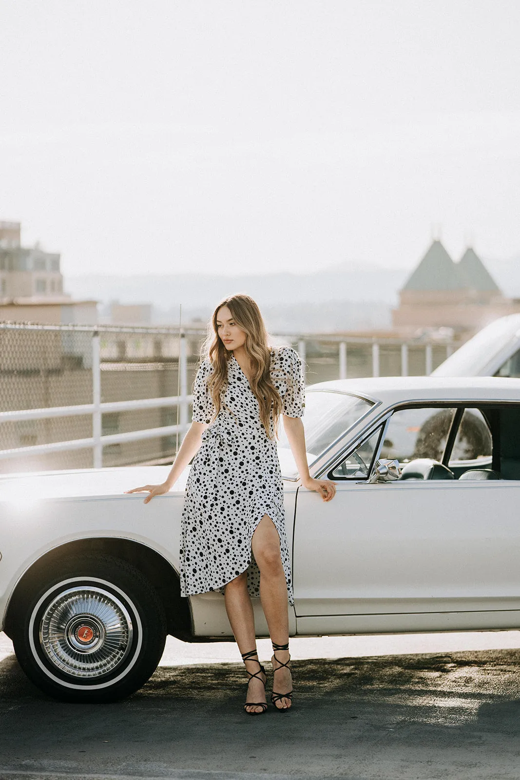 Coco Dress | White Polka Dot