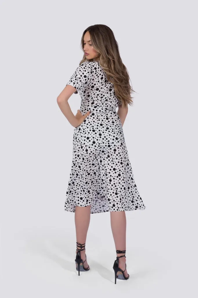 Coco Dress | White Polka Dot