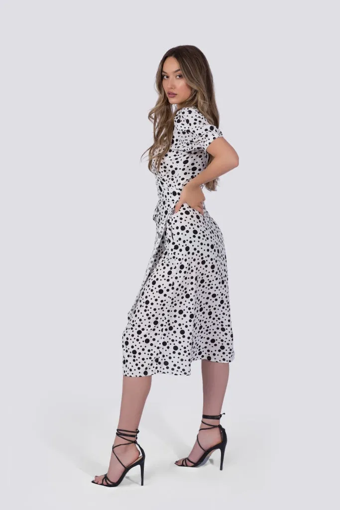 Coco Dress | White Polka Dot