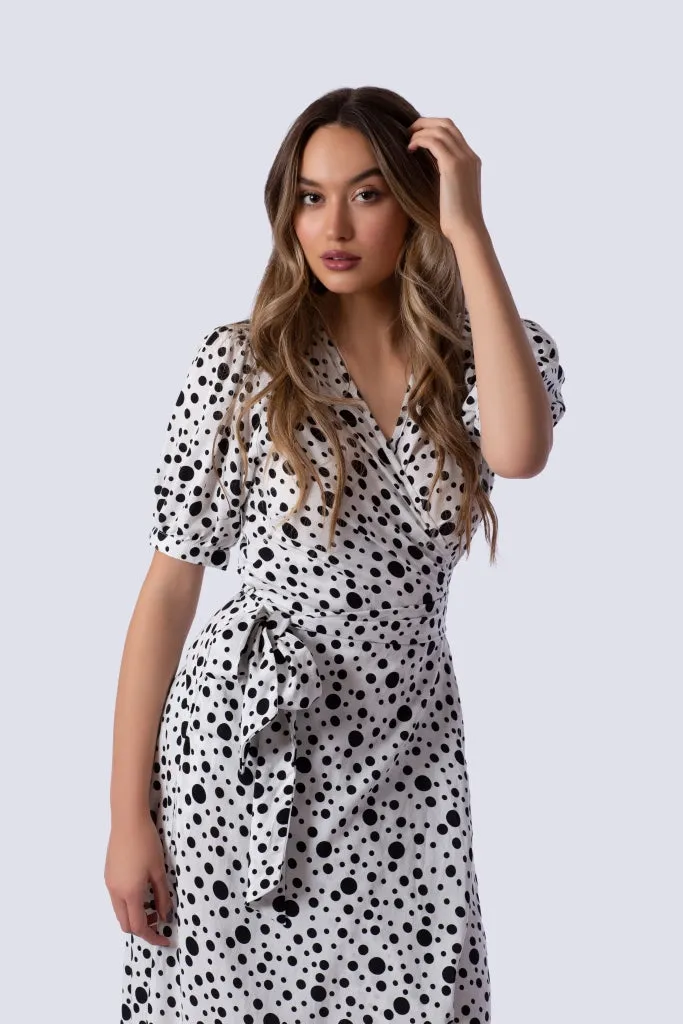 Coco Dress | White Polka Dot