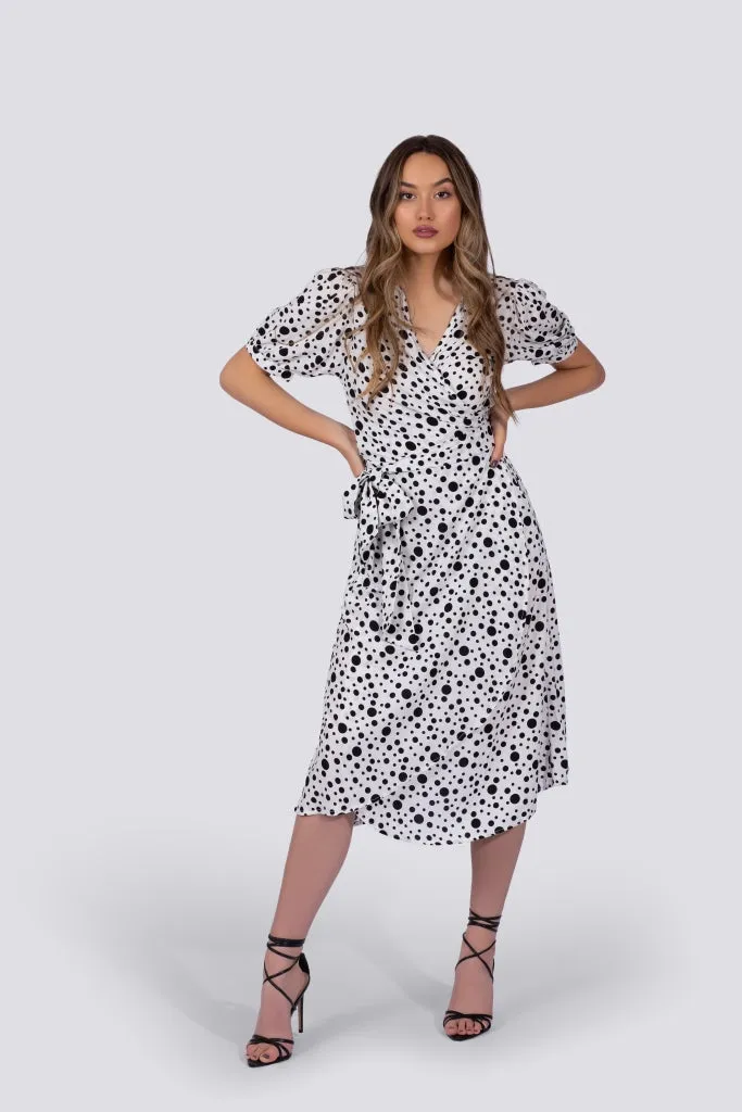 Coco Dress | White Polka Dot