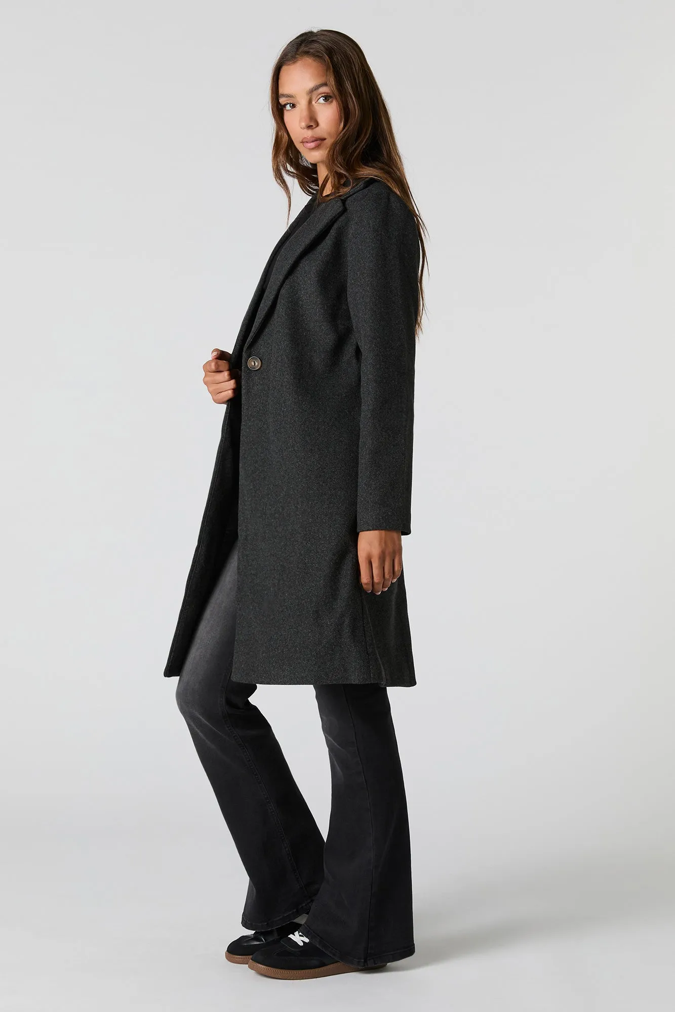 Collared Single Button Coat