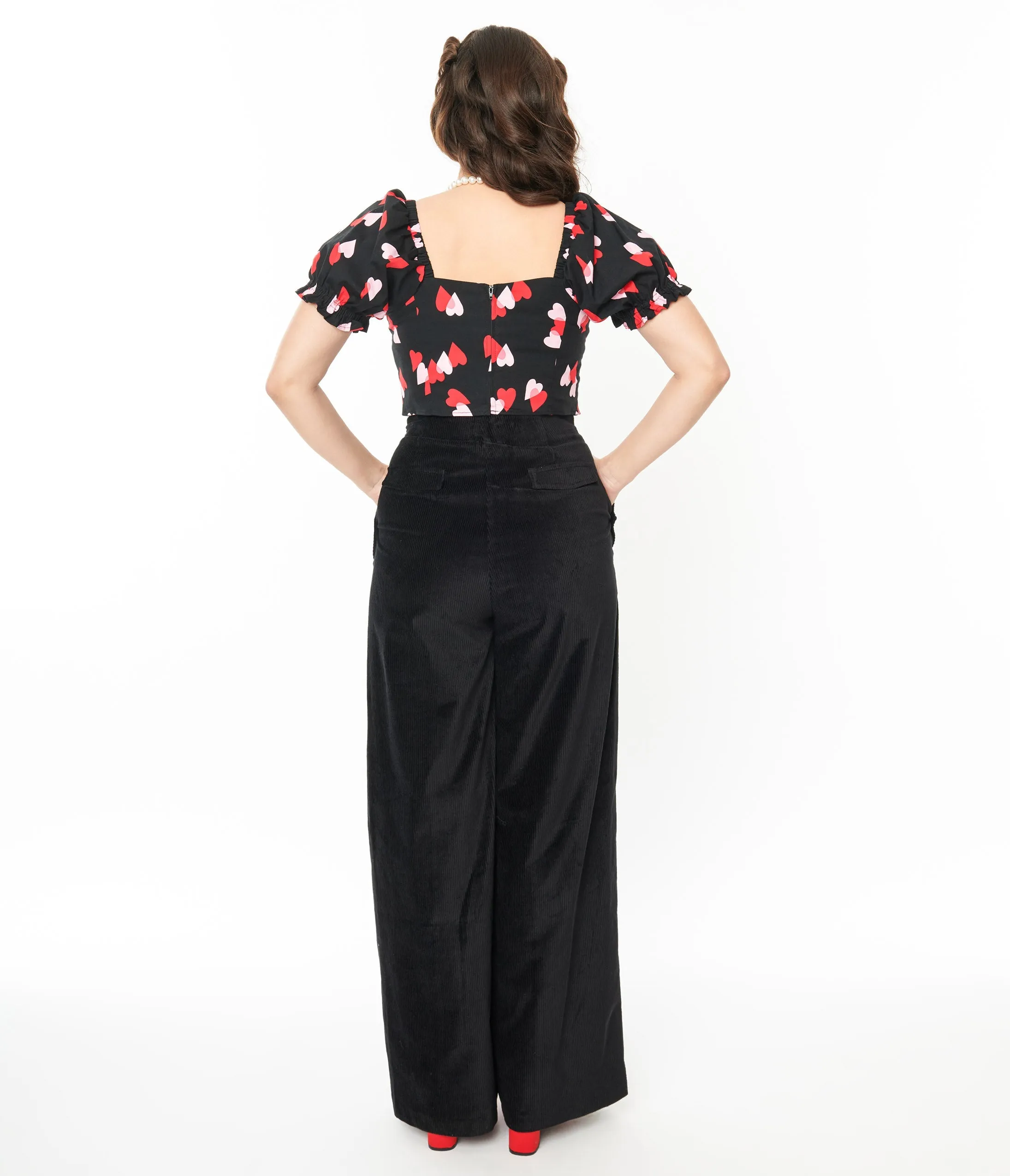 Collectif Black Jilka Corduroy Trousers