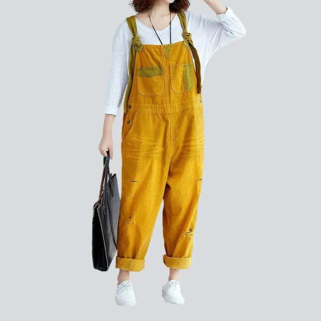 Color baggy women's jean overall