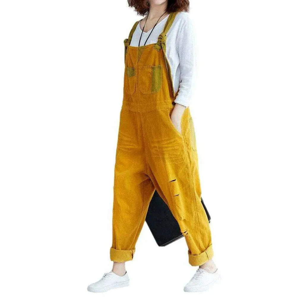 Color baggy women's jean overall