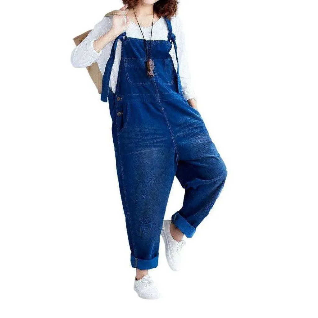 Color baggy women's jean overall